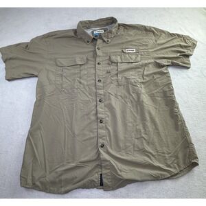 Magellan Sportswear‎ Shirt Mens XL Tan Vented Relaxed Fit Short Sleeve